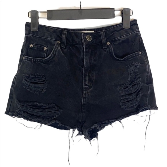 Topshop Pants - Topshop Faded Black Distressed Shorts Petite Size 26